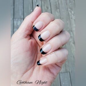 Bundle and Save Color Street - Goltham Night Black French Tip Nails
